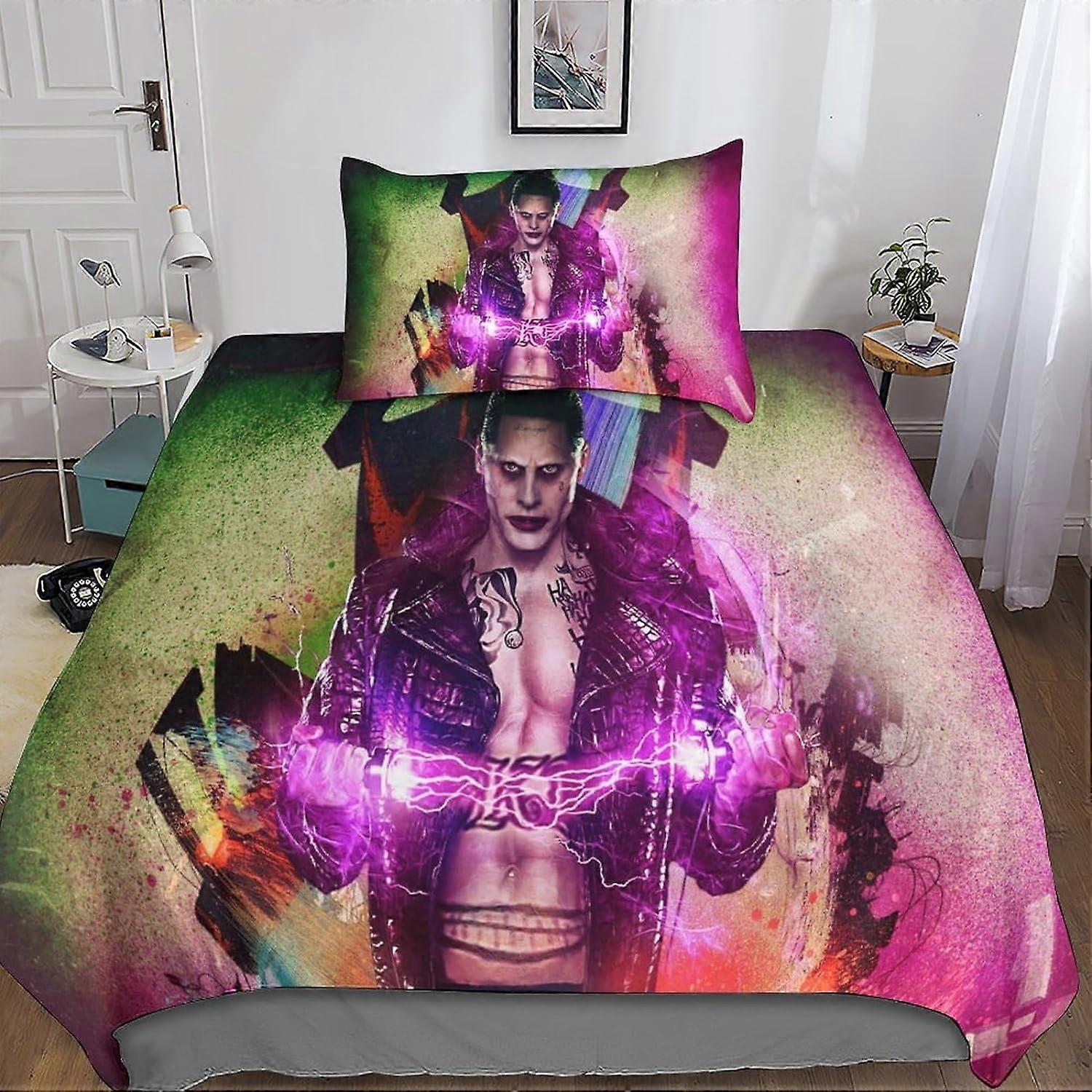 3D Joker Beddengoed Set Microvezel Dekbedovertrekken 2 Stuks Dekbedovertrek Set met Ritssluiting Volwassenen Kussenslopen Enkel