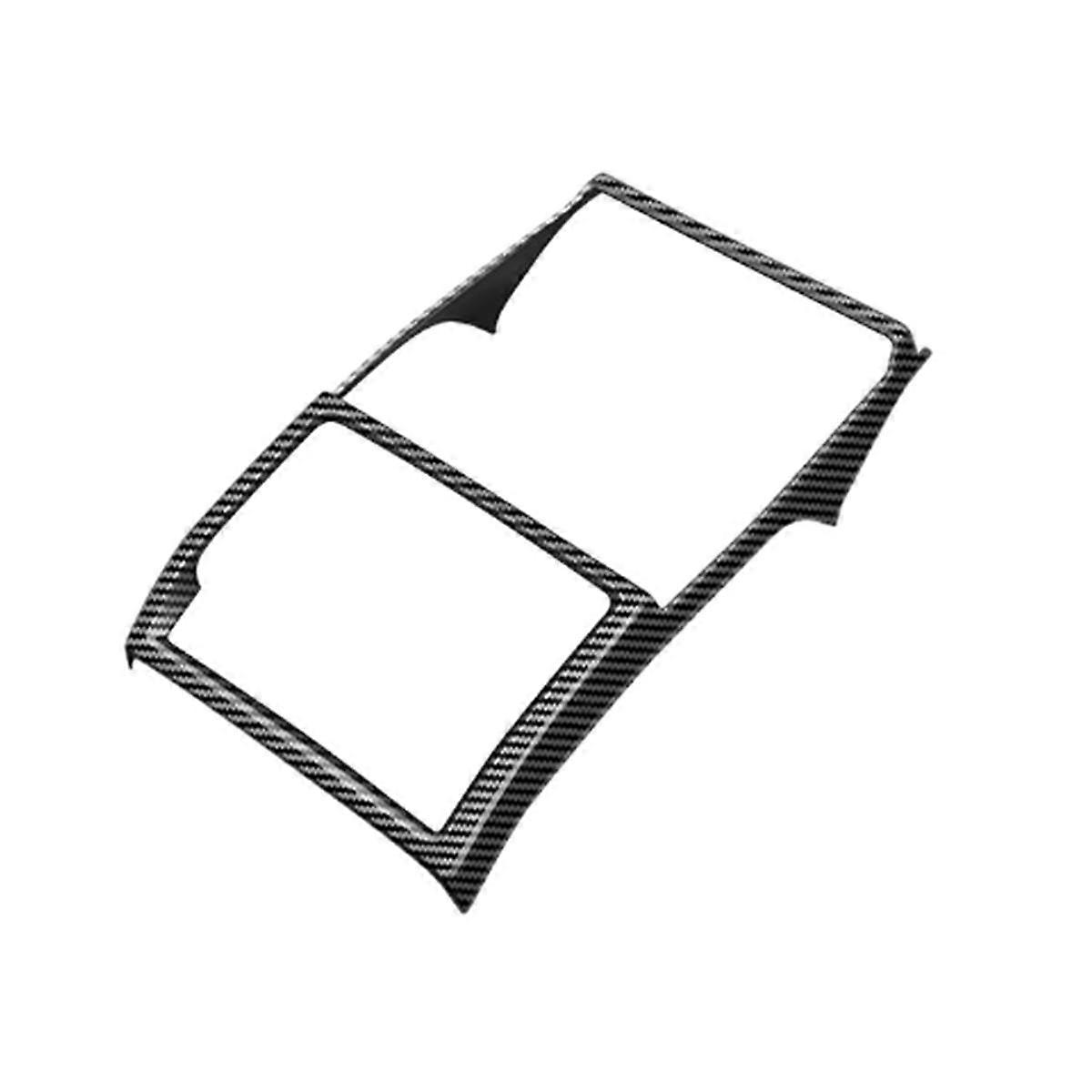 Car Carbon Fiber Rear Air Condition Vent Outlet Frame Anti-Kick Panel Cover Trim for Alphard 40 Ser