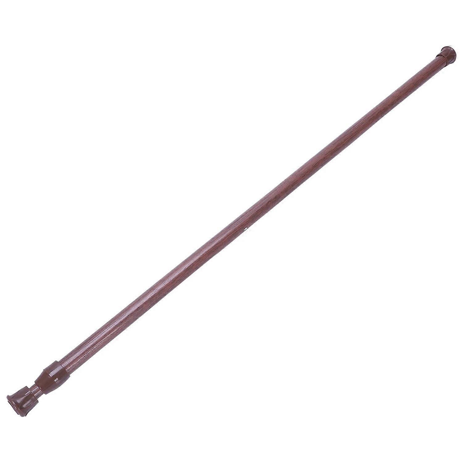 Extendable Telescopic Spring Loaded Net Voile Tension Curtain Rail Pole Rods 55-90Cm Wood color