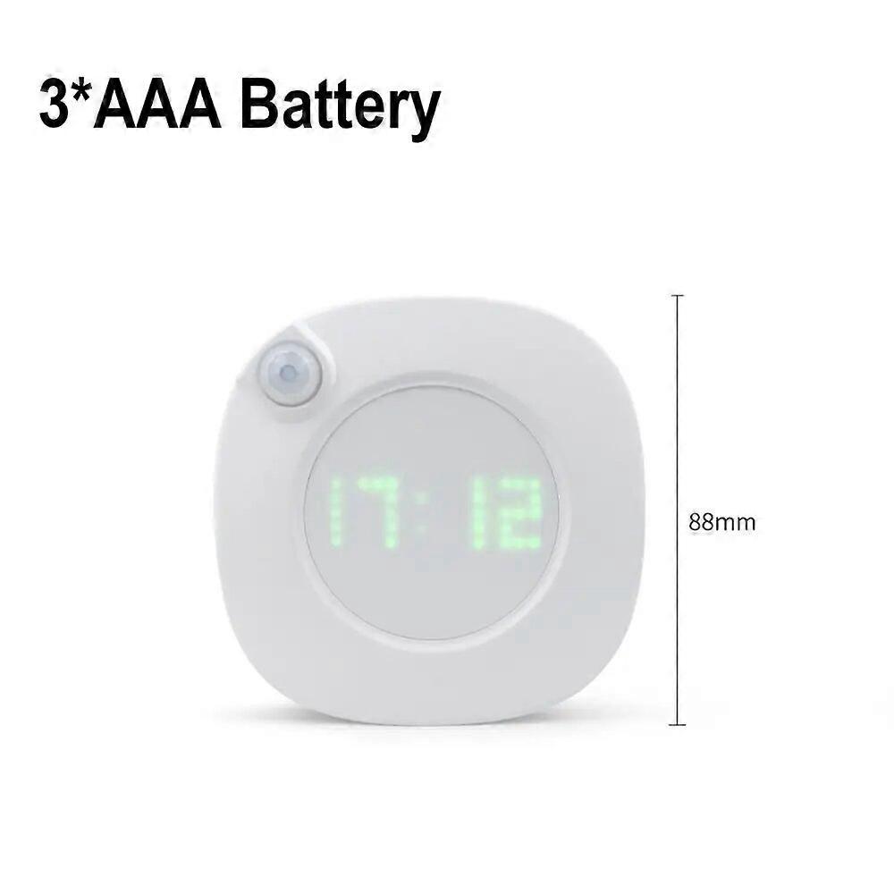 Modern Design LED Wall Clock Night Light with Motion Sensor RIP 360 Degrees Bathroom Wall Clock USB Rechargeable/Battery Power