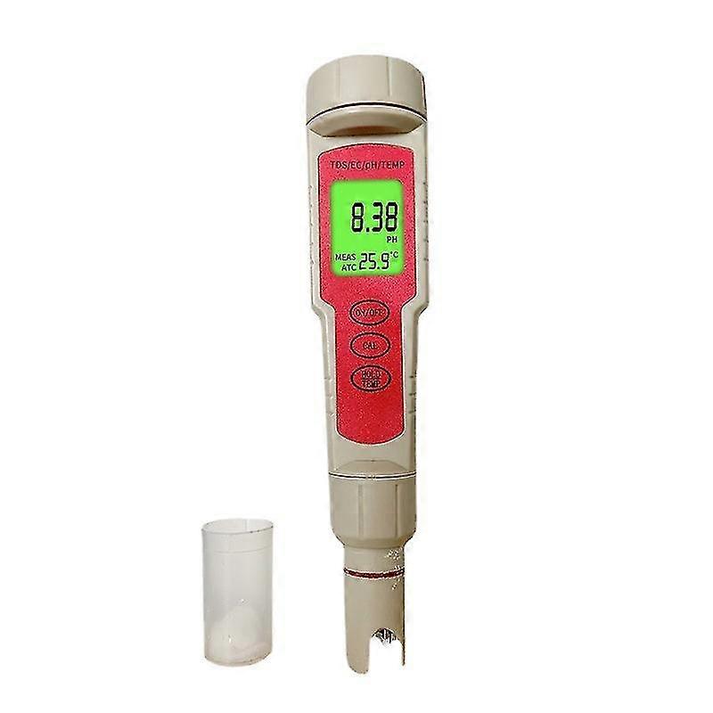 Digital Ph Meter Tester 4 In 1 Digital Automatic Hydroponics Pen Water Quality Tester Water Quality Detector Testing Water Purity Filter Accurate Test