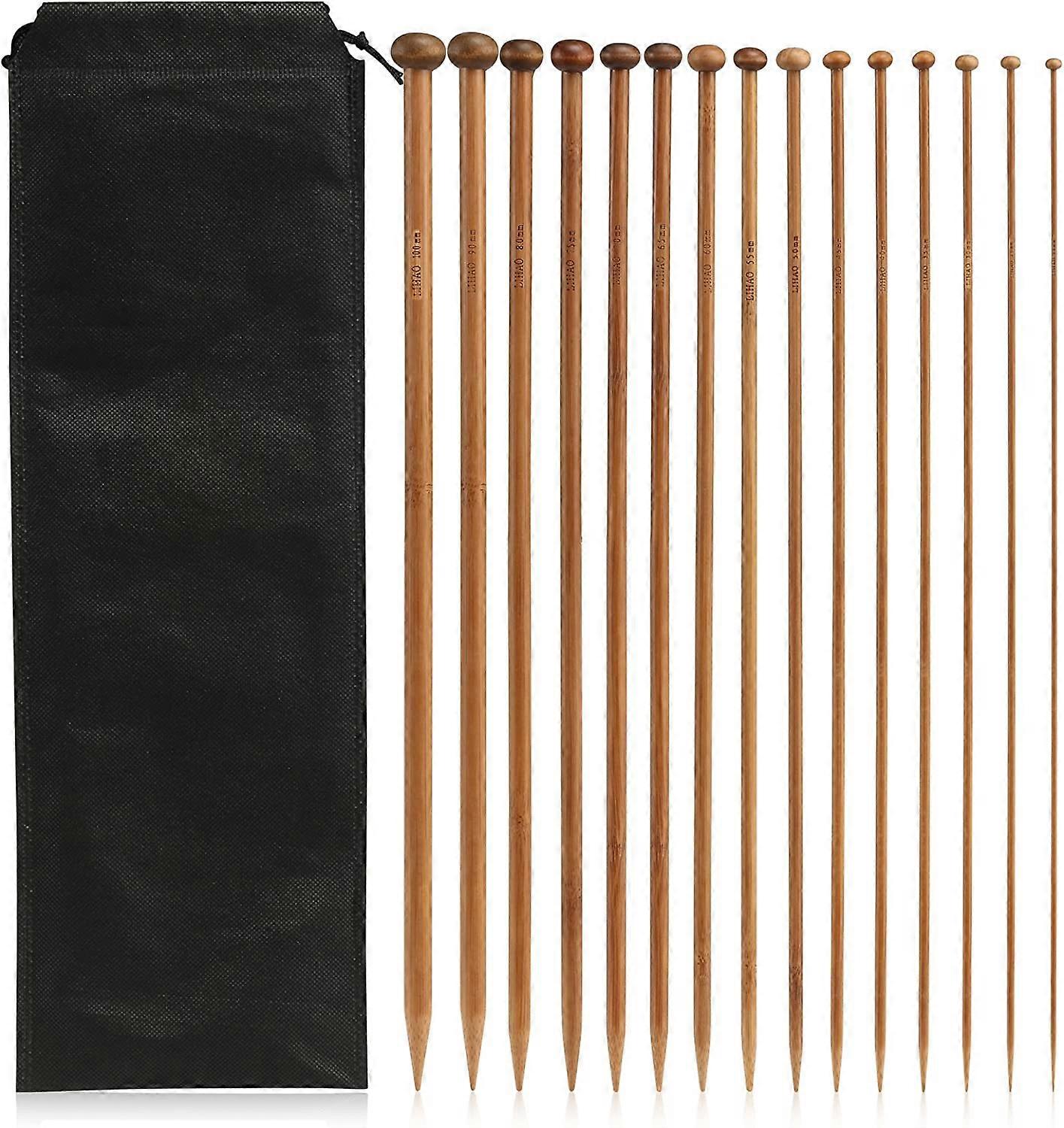 ZK-18 pairs of wool single point bamboo knitting needles (2mm-10mm/length 35cm)