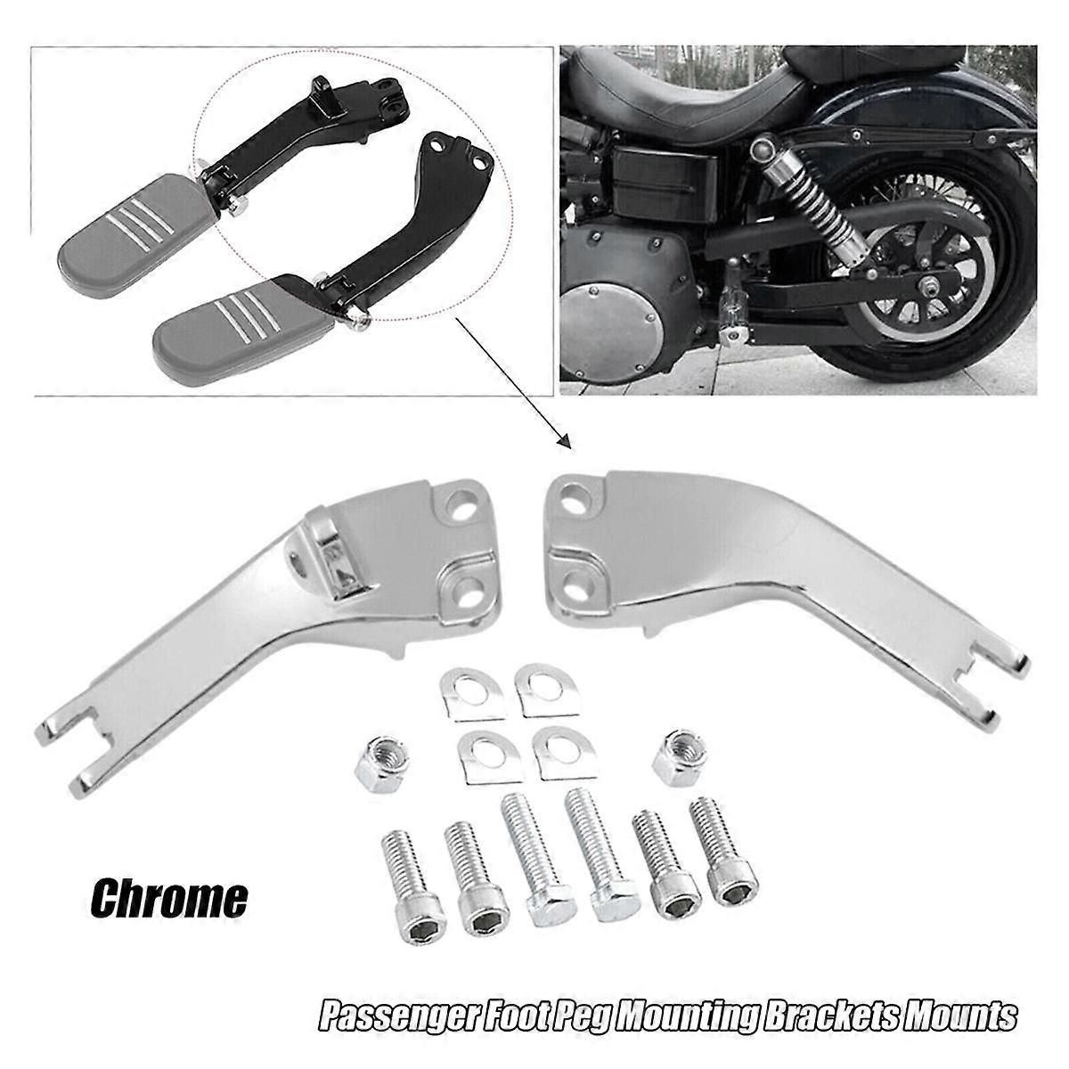 Chrome Passenger Foot Peg Mount Bracket for Super & Wide Glide 06-17