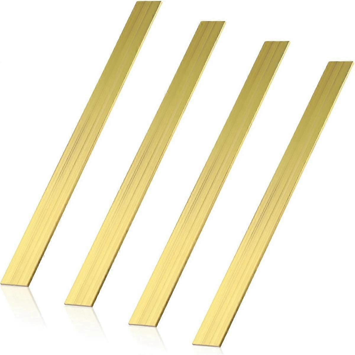 4 Pcs C360 Laiton Barre Plate Stock 1/8 Pouce X 1 Pouce X 12 Pouces Carré Métal Solide Laiton Barres Stock Laiton