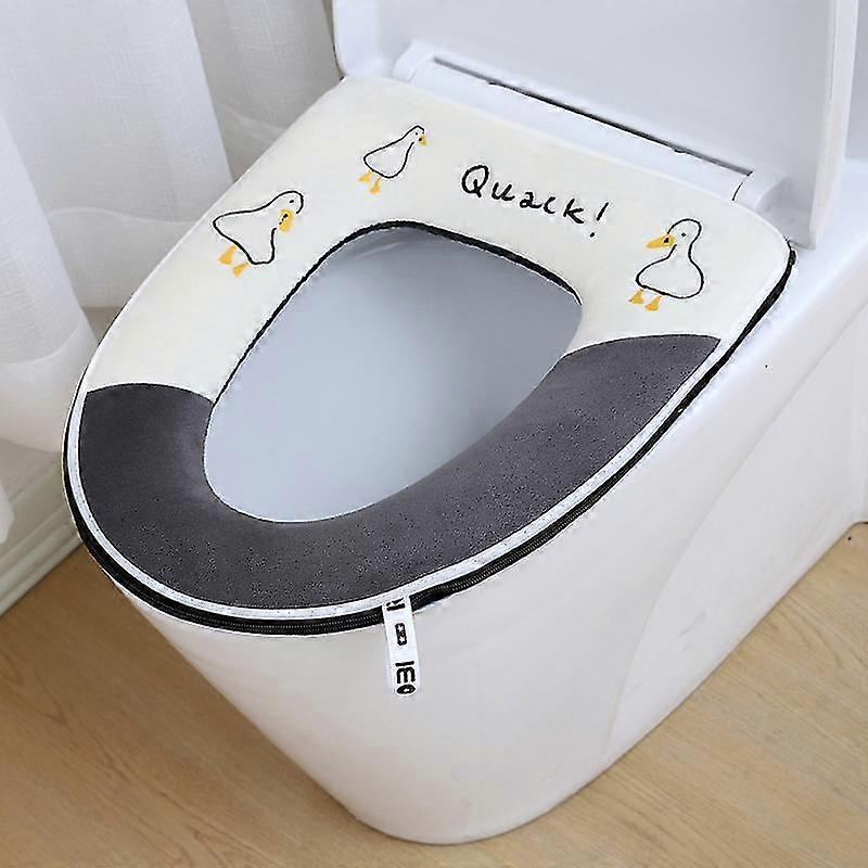 Housse De Toilette Lavable Coussin, Housse De Coussin Pais Pour La Maison Polaire Corail Chaud Modle De Coussin - Zip - Gris Canard