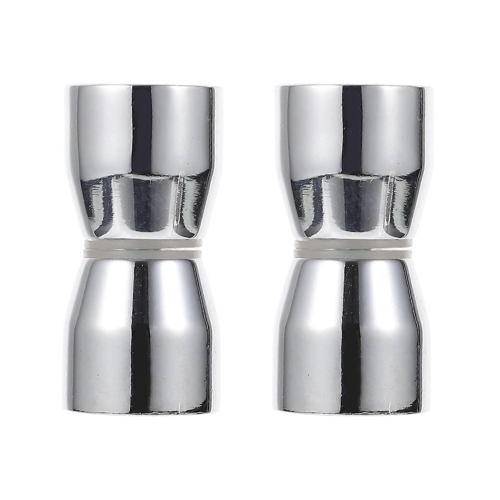 2Pcs Bathroom Double-Sided Handle Knob Back-to-Back Shower Door Knob (Silver)