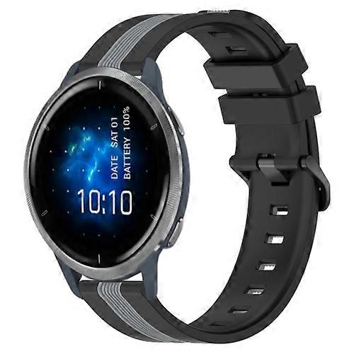 For Garmin Venu 2 22mm Vertical Two-Color Silicone Watch Band