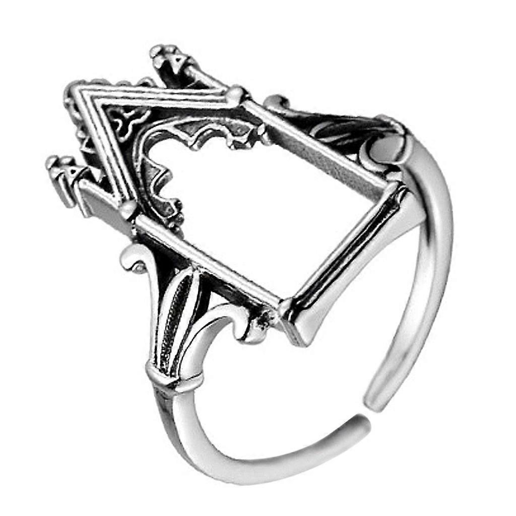 Beautiful Gothic Castle Shape Rings Electroplating Copper Retro Novel Rings