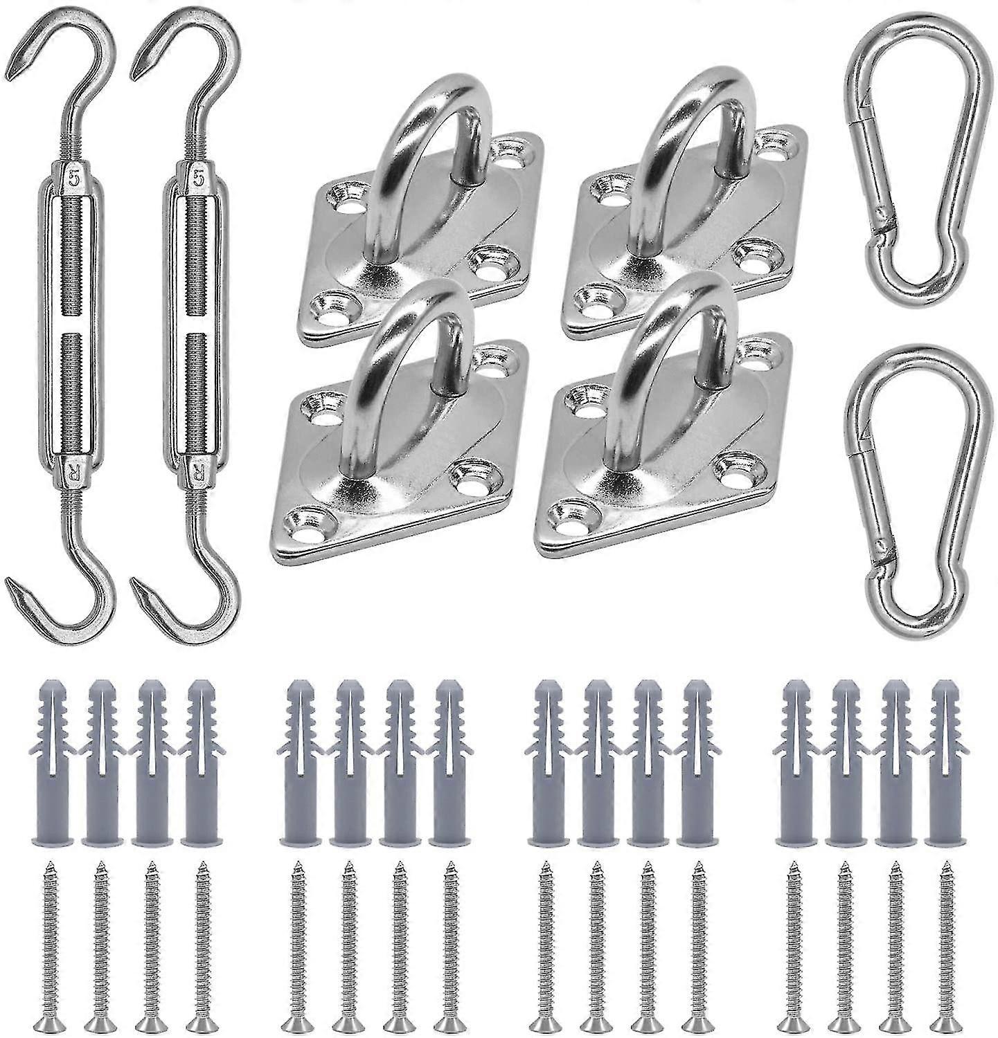 Sun Shade Sails Hardware Kit For Square/rectangle/triangle Shade Sail, 5 Inch Stainless Steel Anti-rust Installation Hardware Kit For Outdoor Patio Ga