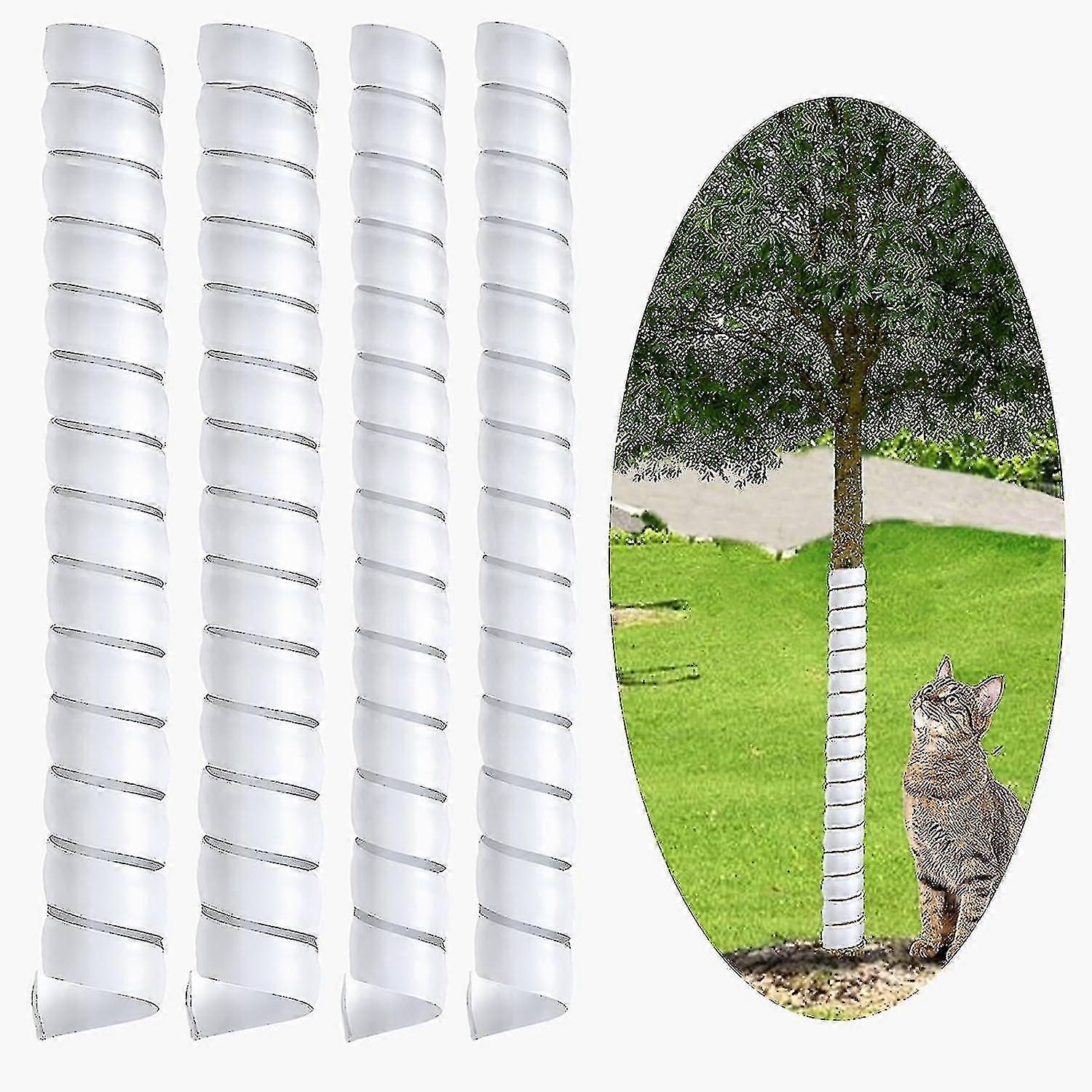 4pcs Tree Trunk Protector, Plastic Spiral Tree Guard, Spiral Tree Guards For Saplings In 2 Size, Tree Bark Protector Tube Wraps To Protect Saplings FR