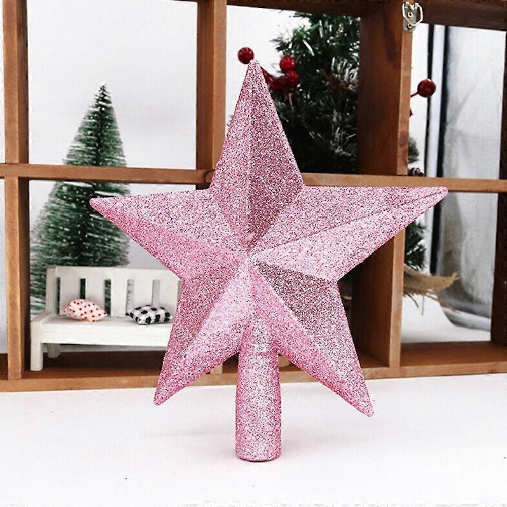 Glitter Star Christmas Tree Topper Decoration Xmas Tree Top Ornament