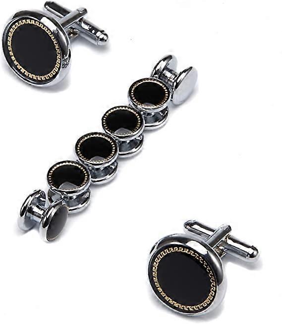 Men Cufflinks & Studs Set (1Pair Cufflinks & 3Pair Tuxedo Studs)