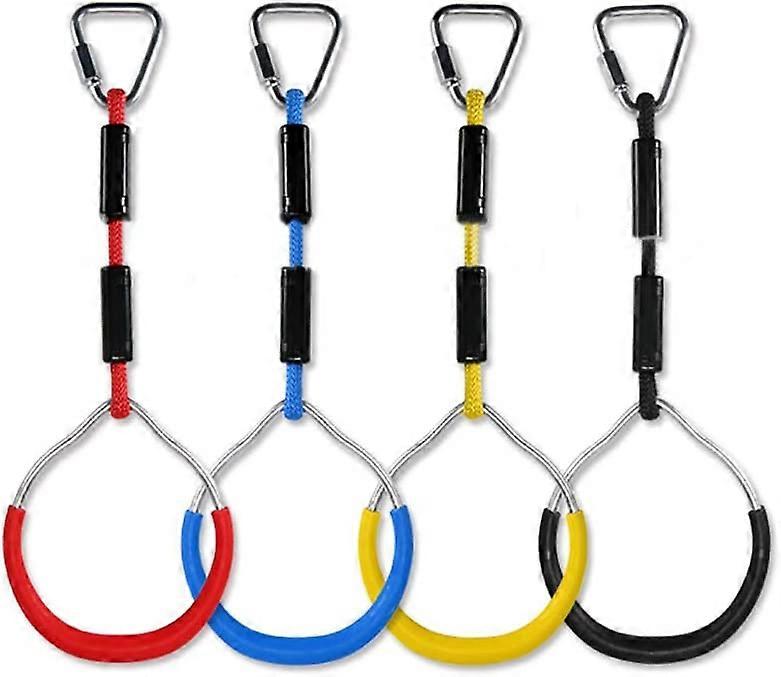 Kids Climbing Rings Multi-Function Swing with Plastic Rings Max Load 160kg Ninja Climbing Ring Obstacle Garden Swing