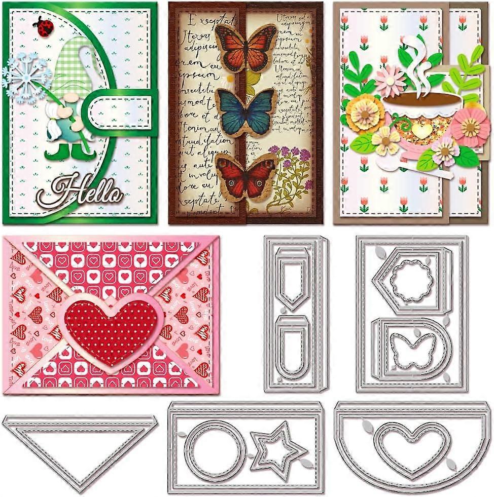 Fold Card Cutting Dies for Card Making Invitation Card Metal Die Cuts Cutting Dies Templates for Scrapbooking Journal Embossing Paper Craft Decor