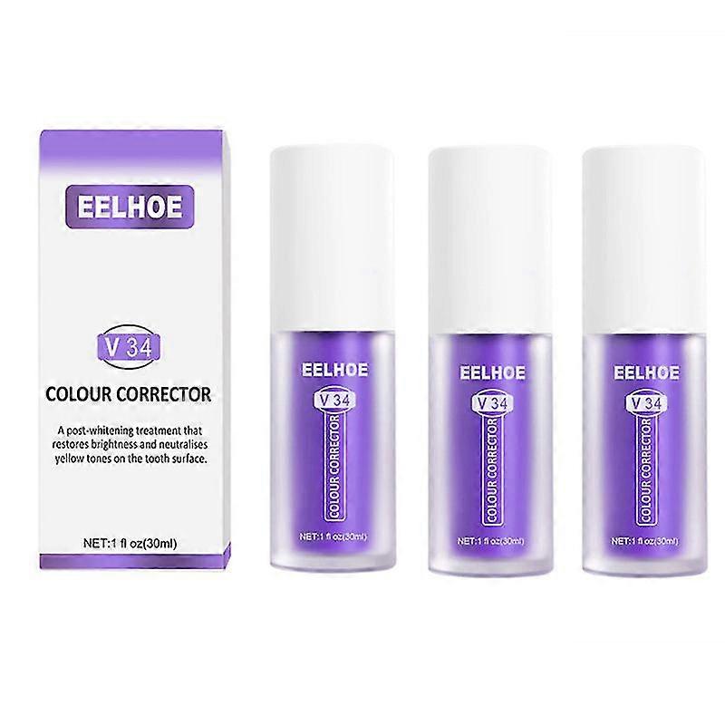 3pcs V34カラーコレクター歯のホワイトニング敏感な歯の歯磨き粉ジェル口腔衛生