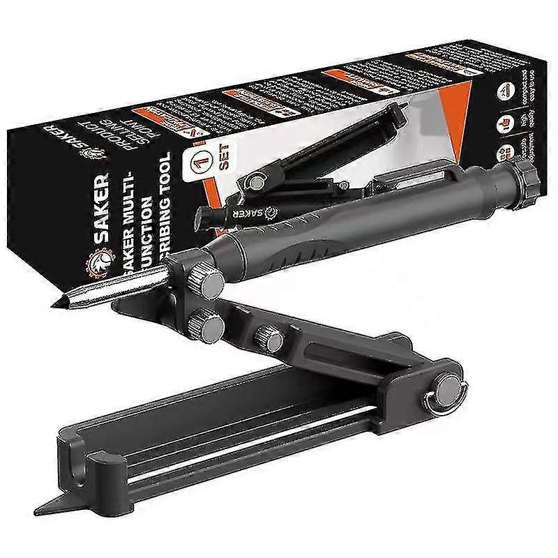 Construction Pencil Multi Tool With 6 Refills, Multifunctional Carpentry Scribe Tool, Diy Scribe Drawing Tool, Scribe Tool With Deep Hole Pencil Mecha