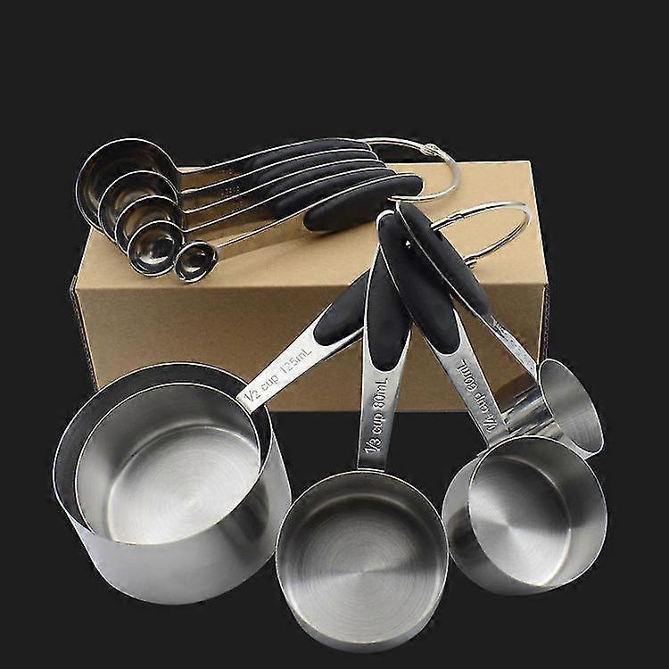 5pcs/10pcs Multi Purpose Spoons/cup Measuring Tools Pp Baking Accessories Stainless Steel/plastic Handle Kitchen Gadgets