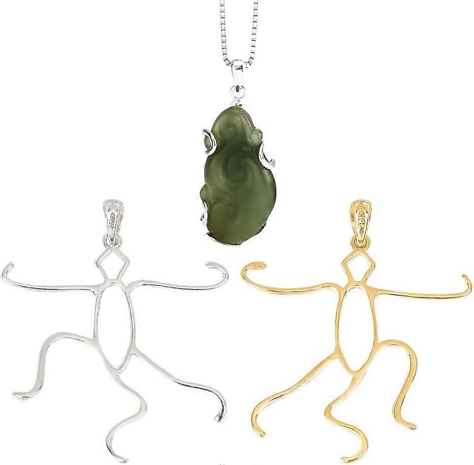 2 Pcs 2 Colors 5 Claw Pendants 925 Sterling Silver Irregular Blank Charm Hollow Pendant Base Cabochon Setting Fit Various Shapes Gemstone for Necklace