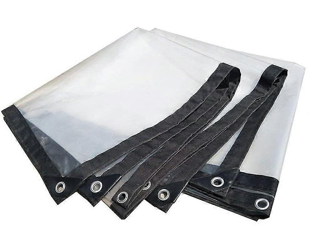 Bâche transparente imperméable et résistante avec œillets