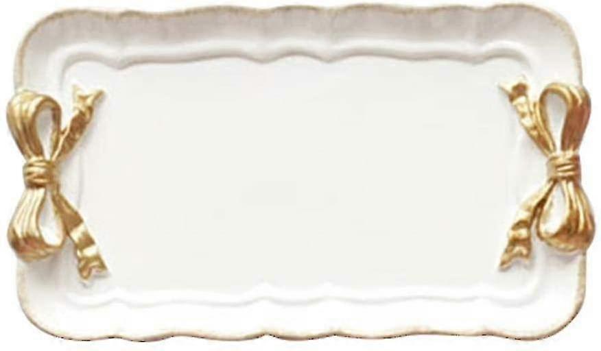 フルーツプラッターレトロオーナメントアーチケーキプレート北欧化粧品収納トレイヨーロッパティートレイミラーデザート装飾、装飾装飾品トレイ、Whi