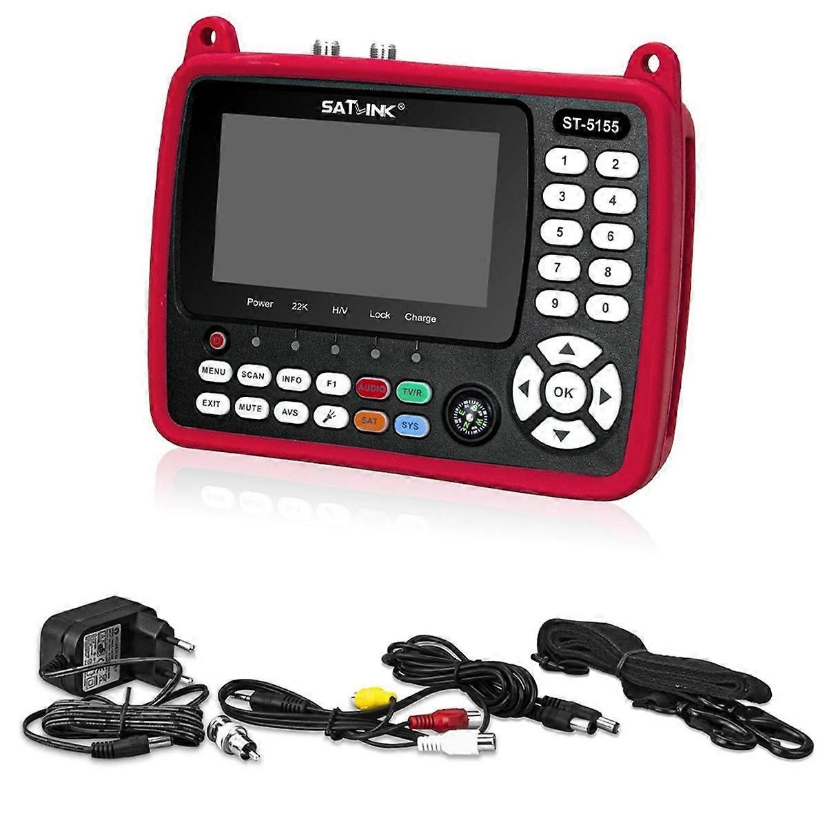 -5155 DVB-S2 + DVB-C + DVB-T2 kombinasjon MPEG4 265 Satellite Signal Finder 4,3 tommers skjerm EU PLUG