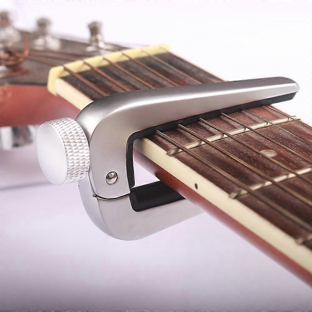 1PCS (Silver) Guitar Capo, Pro Alloy Guitar Capo with Screw Tuning Knob for Acoustic and Electric Guitar, Ukulele, Bass and Banjo.