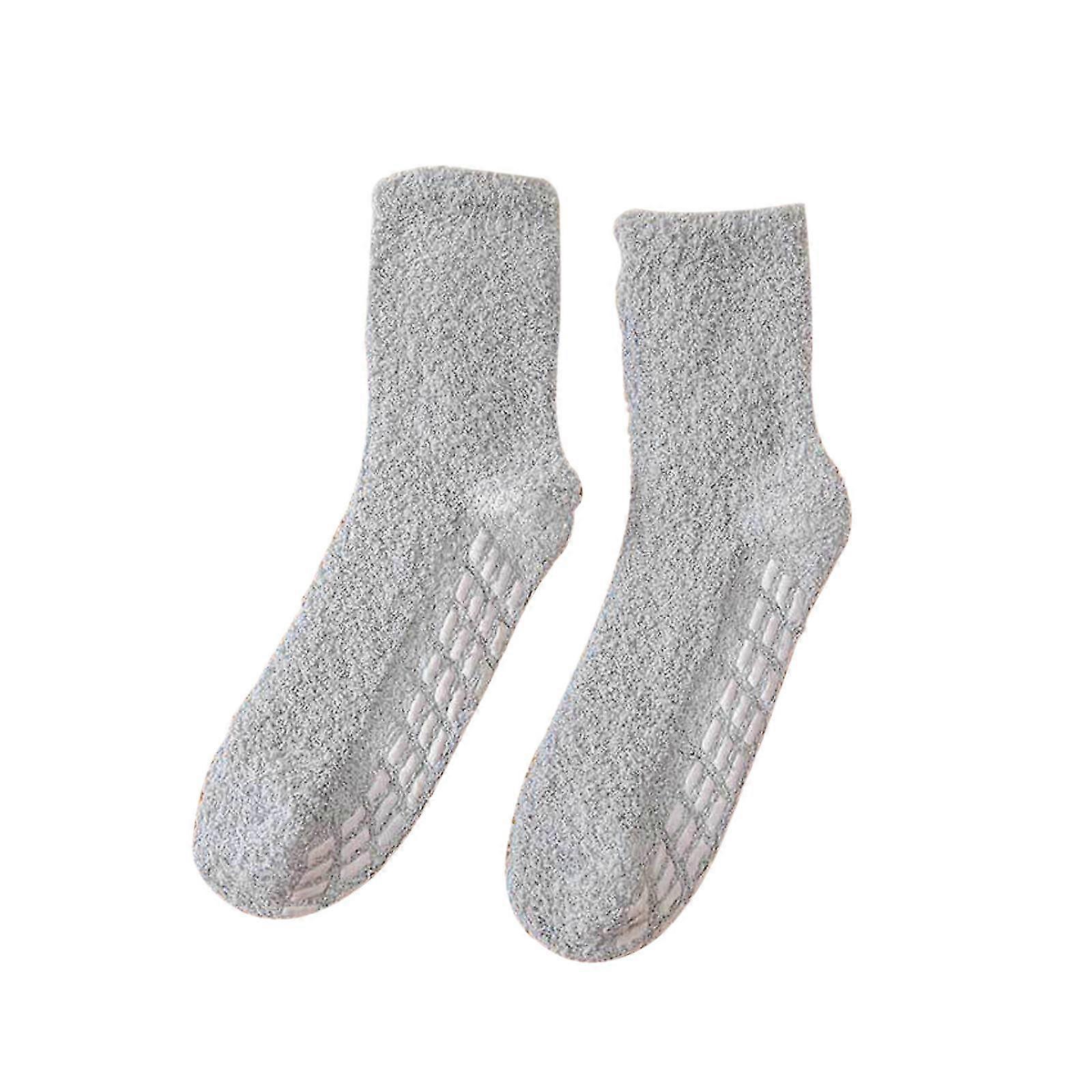 Soft And Warm Velvet Socks - Solid Color, Non-slips