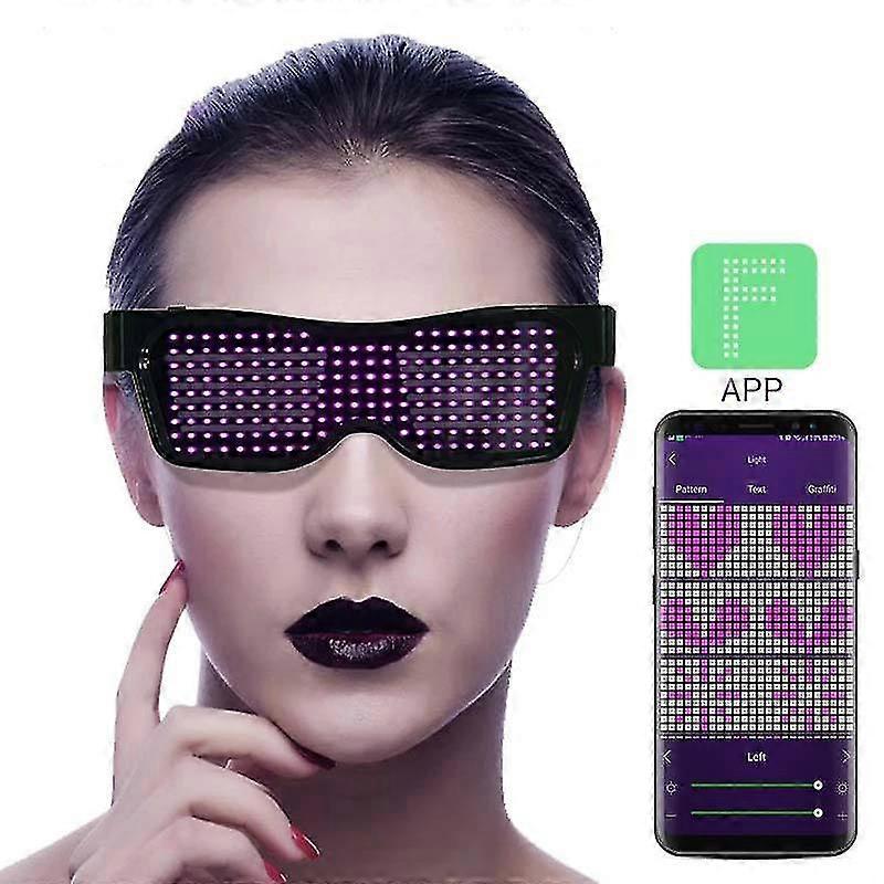 Magic Bluetooth Led Party Glasses App Control Editing Luminous Glasses Usb Charger Fast Flash Led Bar