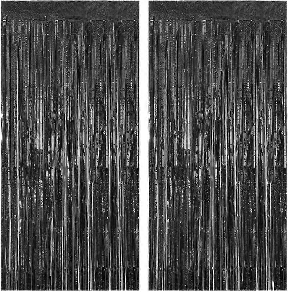 Black Streamers Decorations - Foil Curtain Backdrops