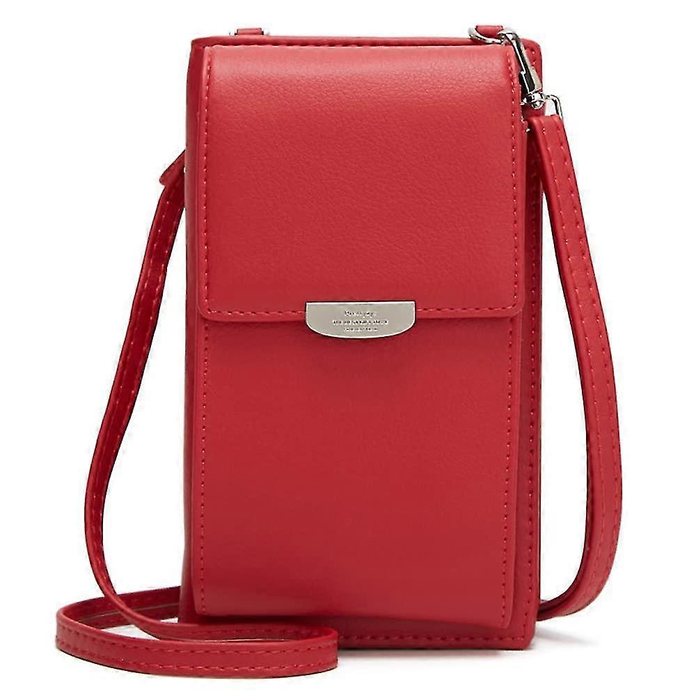 Womens Wallet Bag Leather Handbag(red)