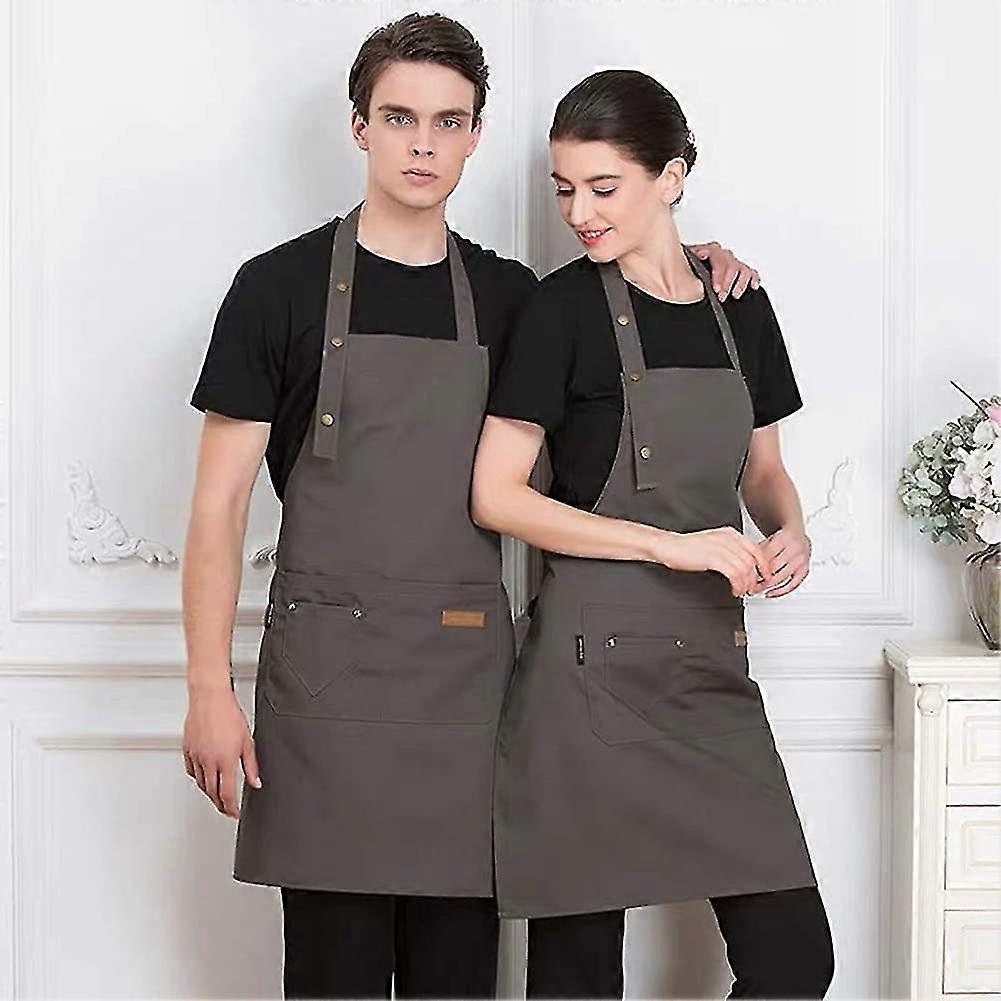 Apron, Waterproof Kitchen Apron With Pockets, Adjustable Cooking Apron, Bbq