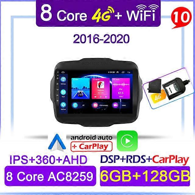 Autoradio Android CarPlay für Jeep Renegade 2016 2017 2018 2019 2020 Video Multimedia Player WIFI 2din Navigation 2 din GPS