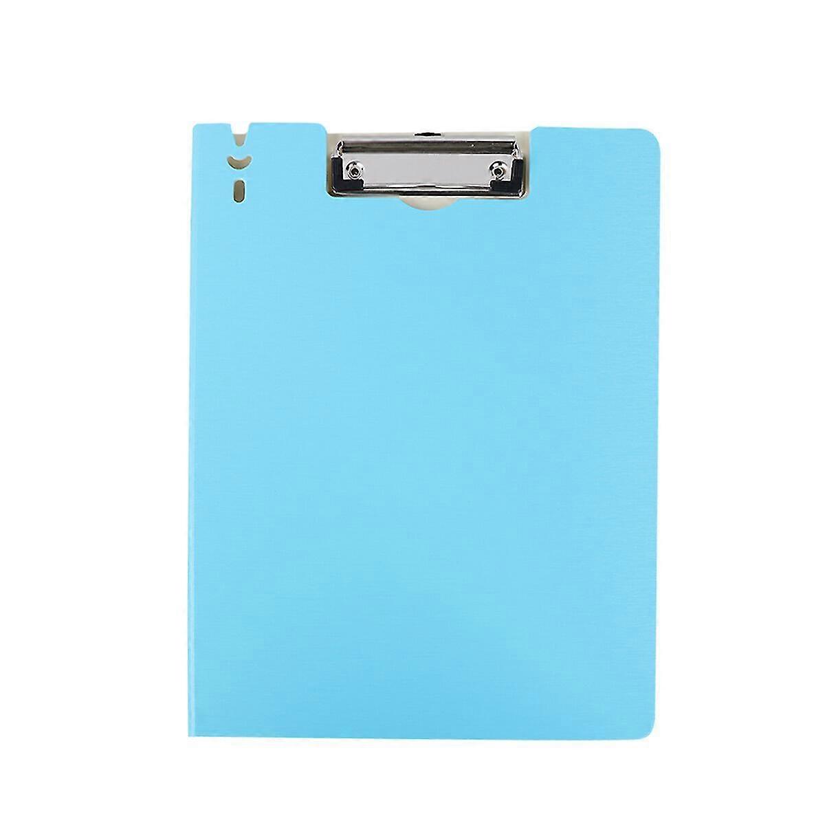 1pc Plastic A4 Clipboard Profile Clip Hardboard Paper Holder Writing Memo Folder For School Office (blue)