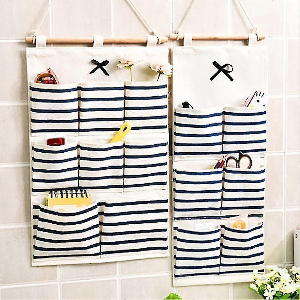 Wall Hanging Storage Bag, 2 Pieces (7pockets+3pockets) Hanging Shelves