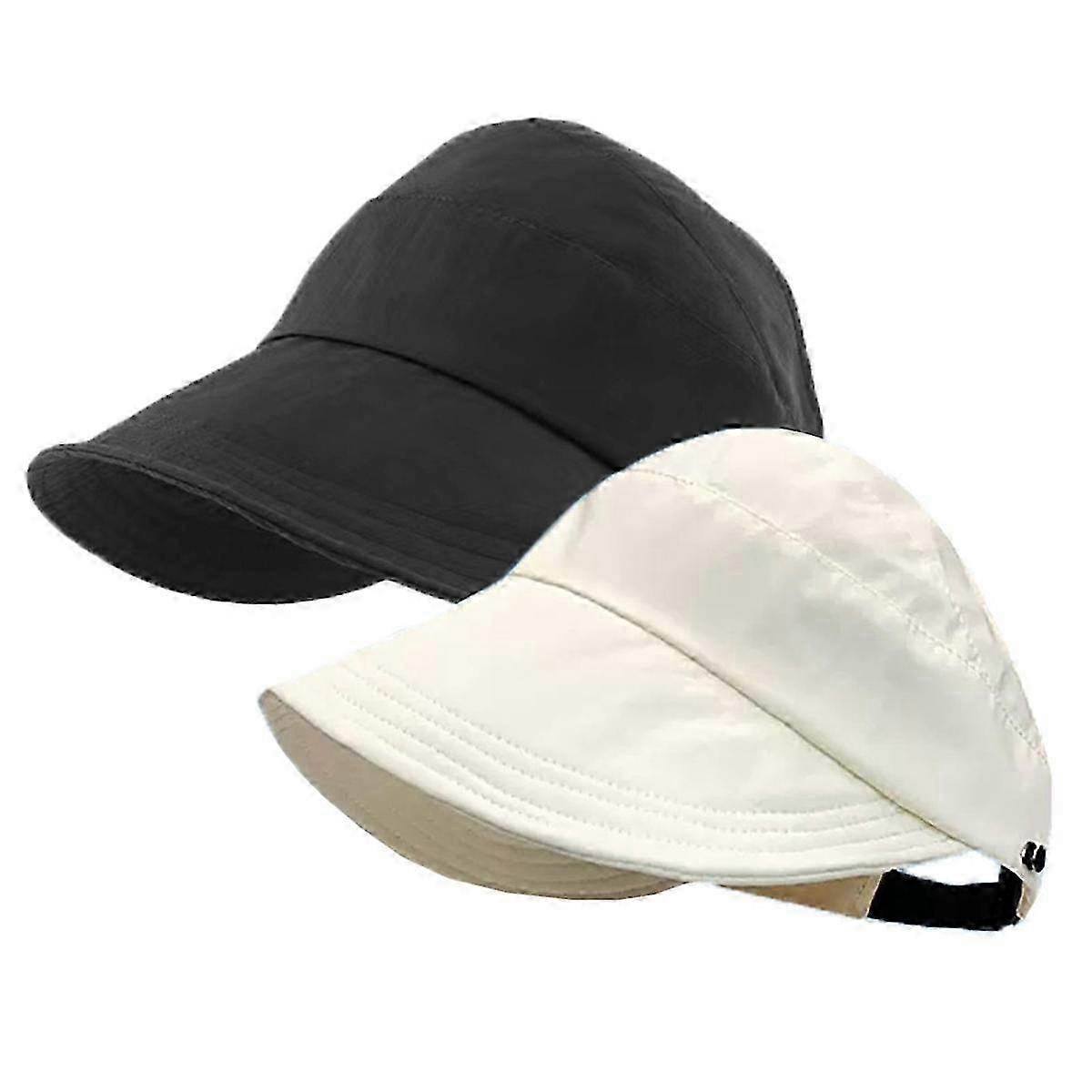 Sombrero De Ala Ancha Con Parte Superior Hueca - Protección UV, Ajustable, Para Mujer - Ideal Para Verano, Playa Y Deportes