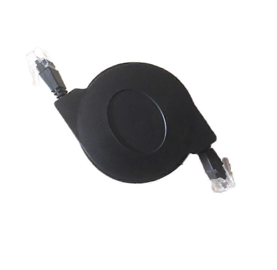 Network Cable, Adjustable Retractable  Lan Ethernet Cable For The Connection Between Computer And Routers, Switches,(2m)1pcsblack