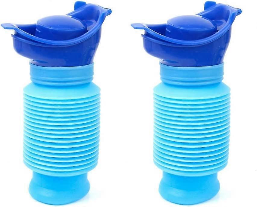 Set of 2 retractable travel emergency urinals for adults (750 ml)
