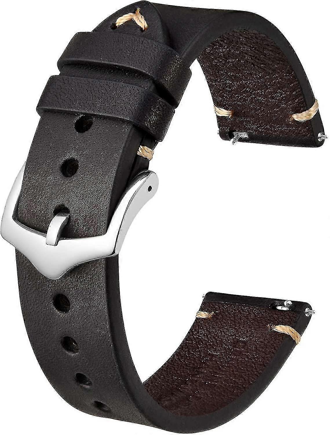 Men's Strap, Hand Stitched Leather Strap, Quick Release, 18mm 20mm 22mm