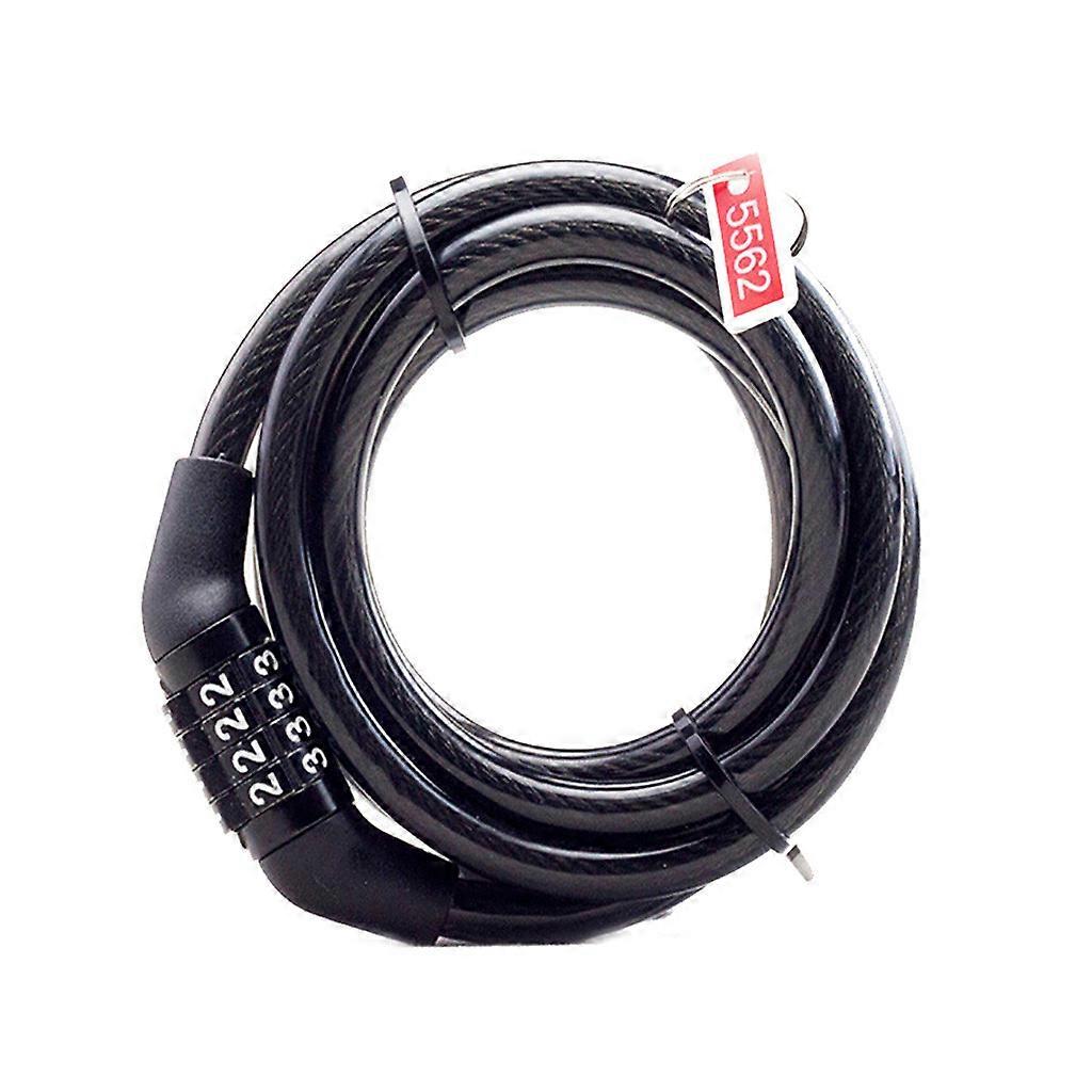Black Bike Cable Basic Self Coiling Resettable Combination Cable Bike Locks