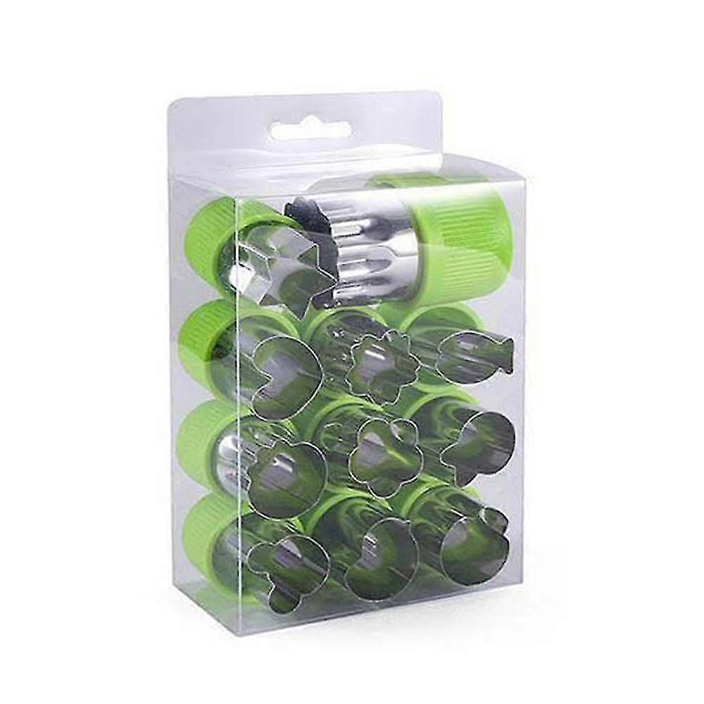 12pcs Gemüse Obst Cutter Form Essen Edelstahl Mould Tool
