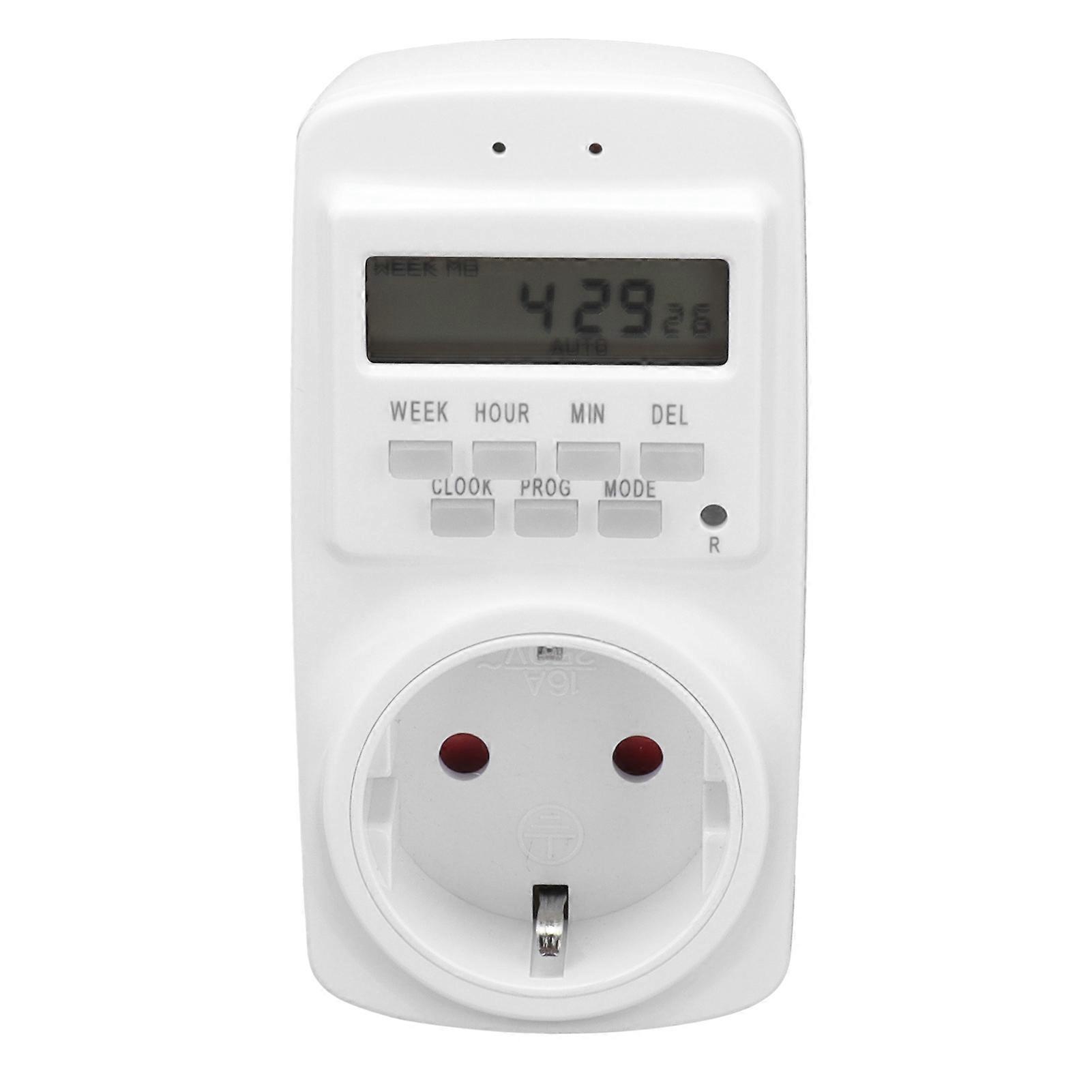 16A Wall Outlet Timer Digital Programmable Light Fan Appliance Cycle Timer Outlet Plug Automatic Power Off  90