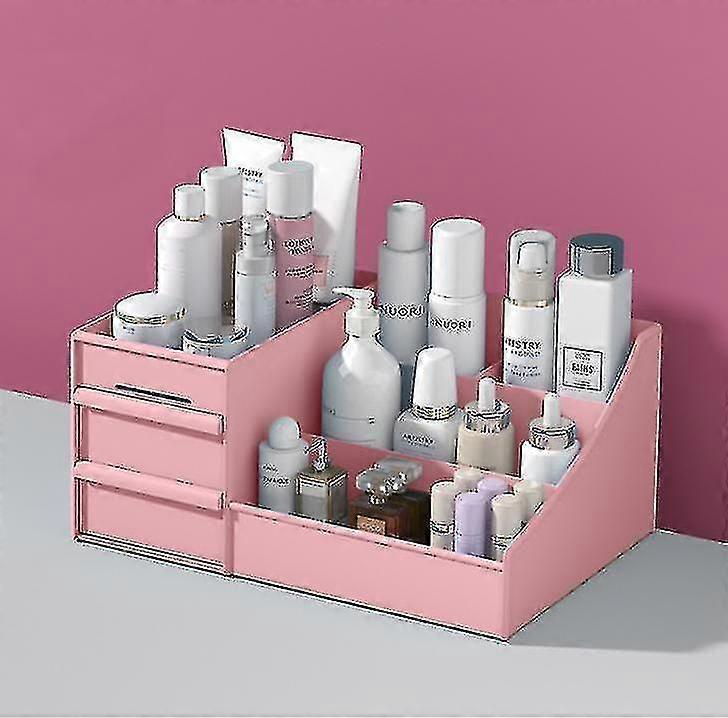 Cosmetic Storage Box Drawer Type Plastic Storage Rackpink