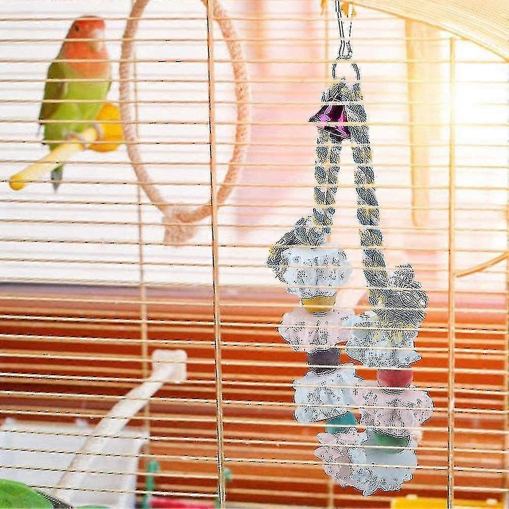 Bird Chew Toy Colorful Bird Block Toys Parrot Break Grinding Stones Cages Bite Chew Training Toys -