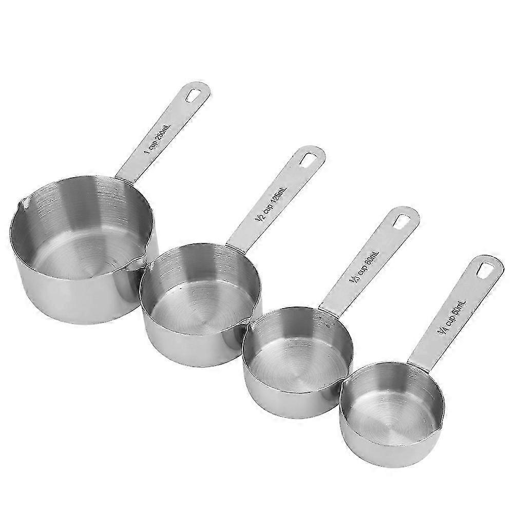 Stainless Steel Measuring Cups and Spoons Set for Kitchen Baking Tools 4 Pieces