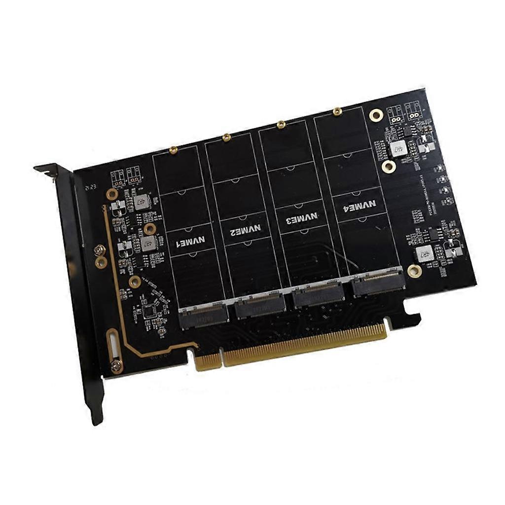 PCI-E X16 to 4-Port M.2 NVME Expansion Card Computer Desktop Solid State Card