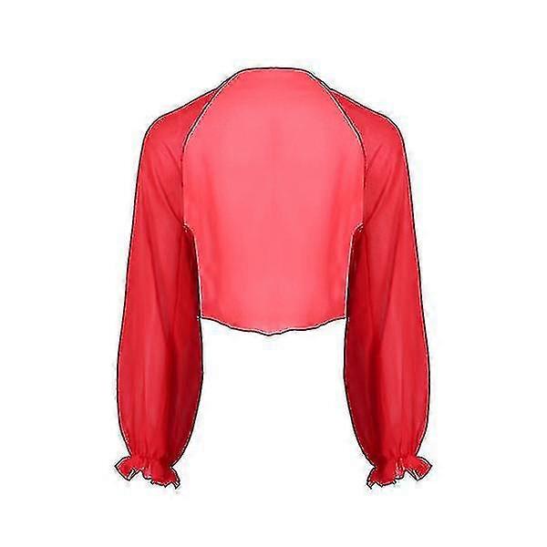 Vrouwen Raglan Mouw Open Sheer Schouderophalen Bolero Cropped Igans Beach Shawl