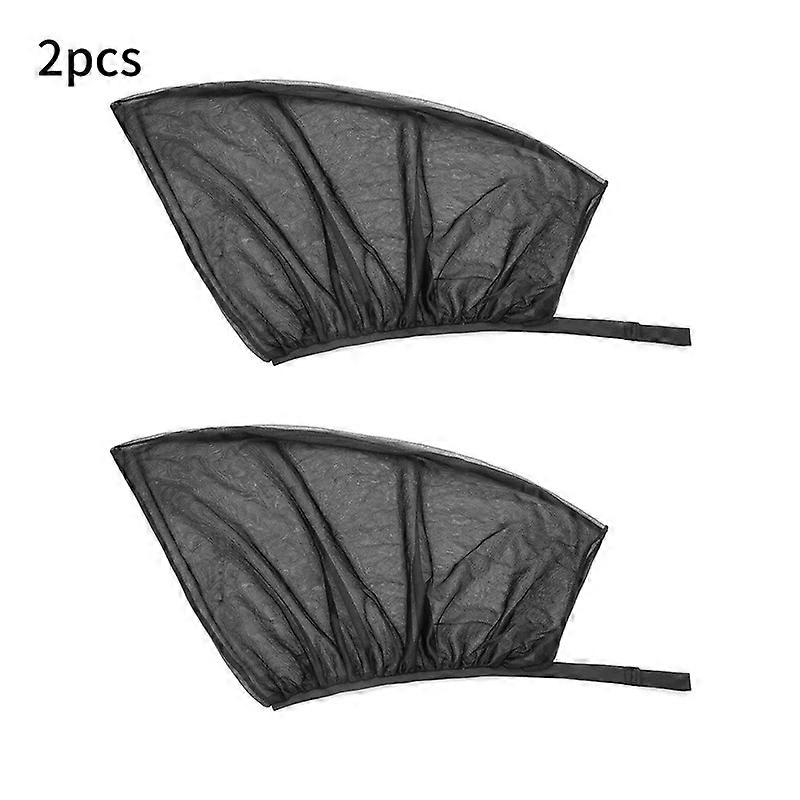 2pcs Car Window Screen Door Covers Front/Rear Side Window UV Sunshine Cover Shade Mesh Car Mosquito Net For Baby Child Camping