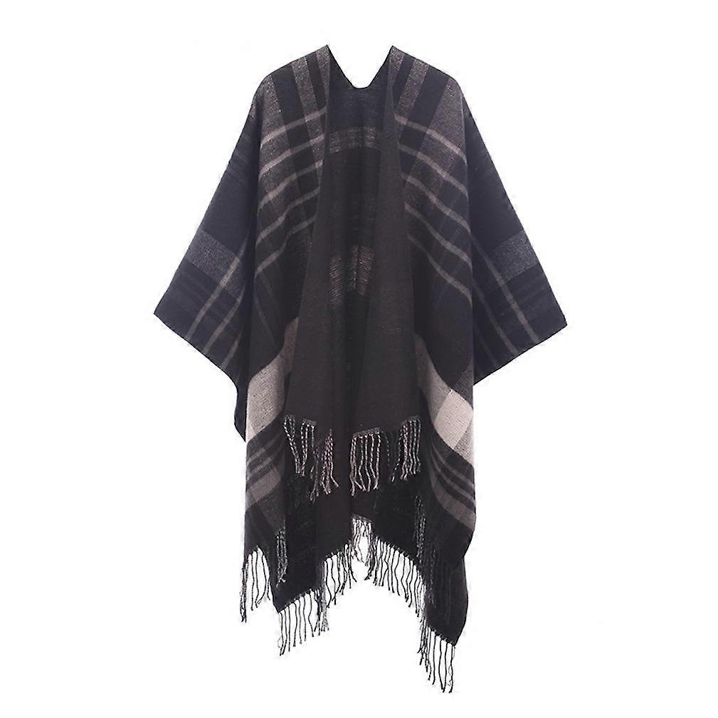 Autumn Winter Warm Scarf Pashmina Shawls Wrap Plaid Loose Cardigant for Lady