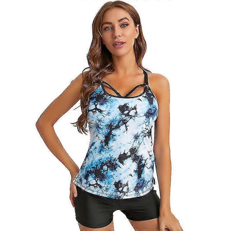 Piger badedragt gradient split kvindelig sexet rygløs blomsterprint bikini badetøj
