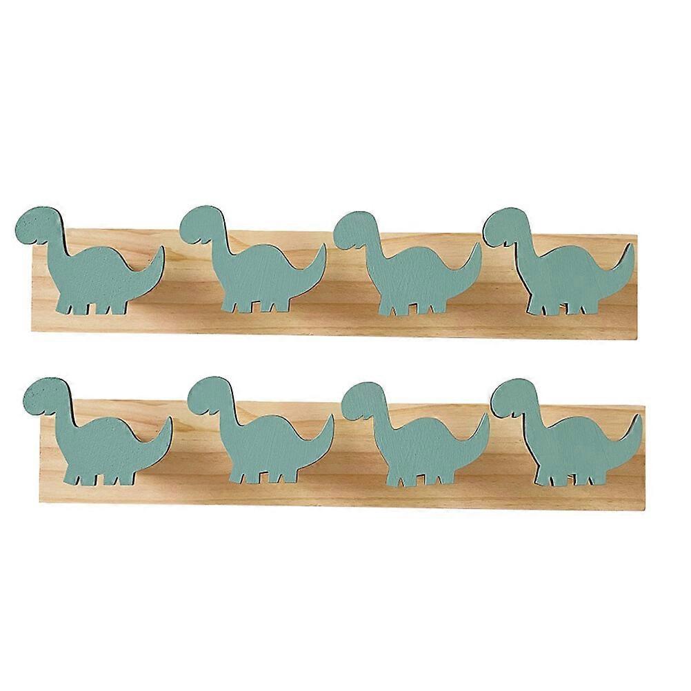 2Pcs Cartoon Dinosaur Coat Racks Wall Mounted Decorative Hooks Coat Hook Wall Hook